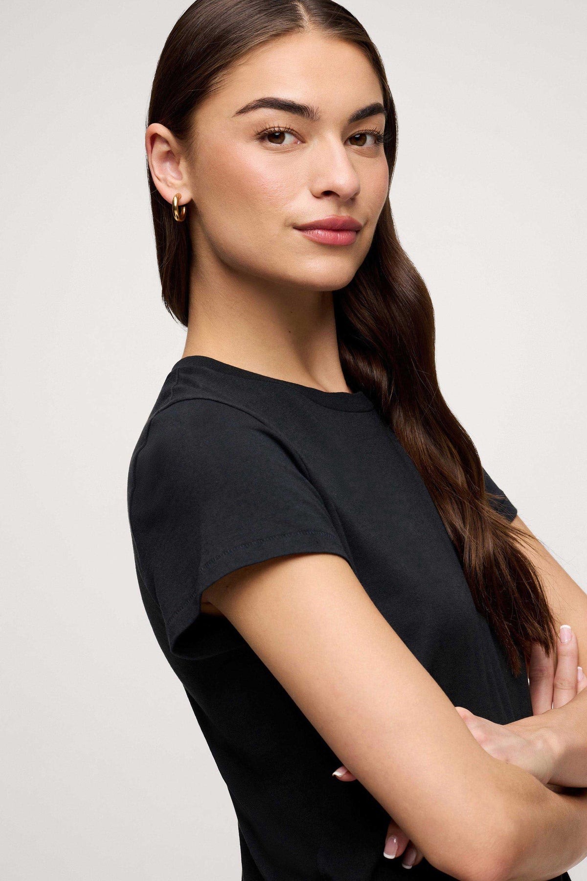 Color:Black | nuuds perfect tee - womens cotton t-shirt basic tees womens tops