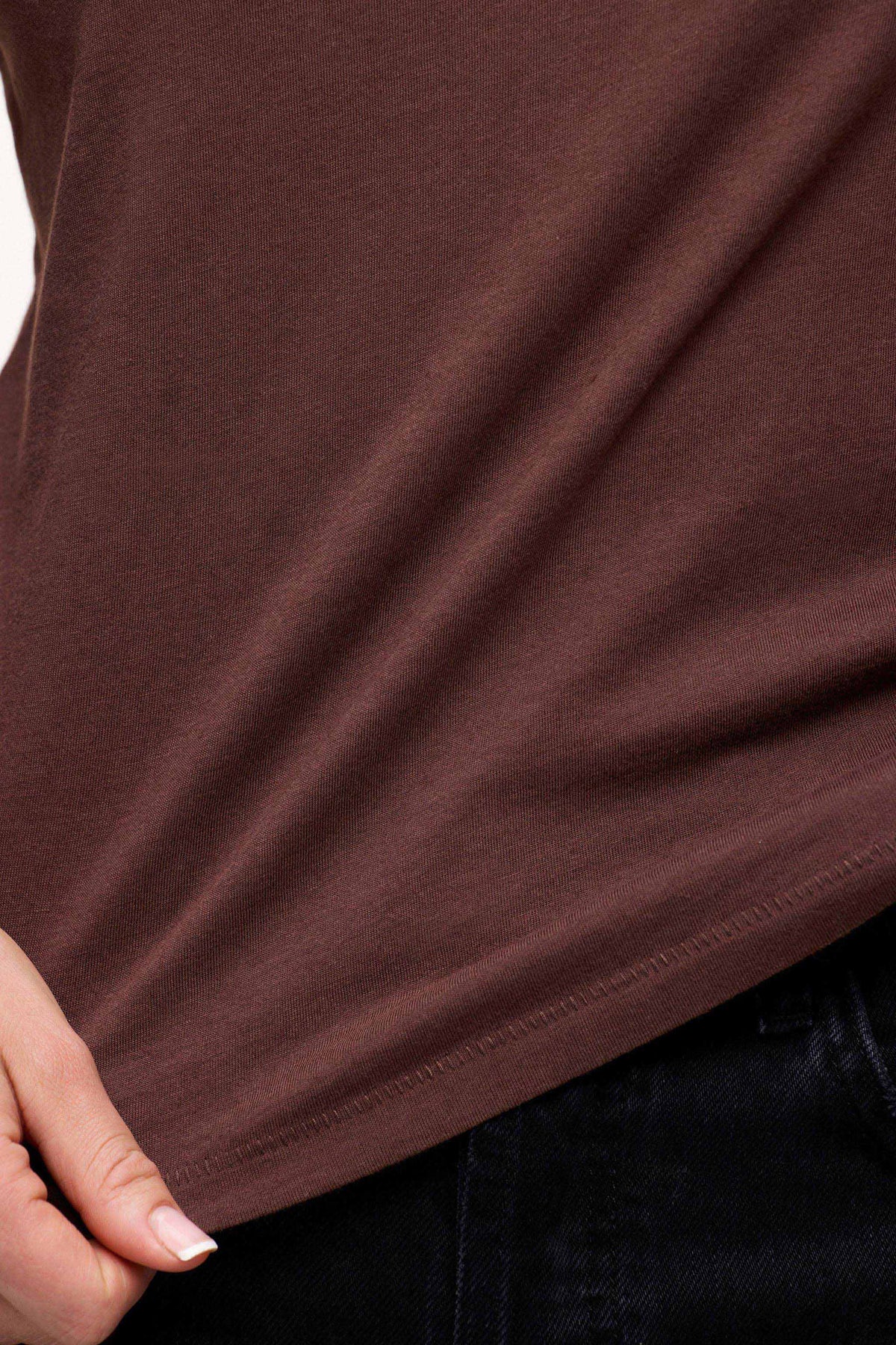 Color:Coffee | nuuds perfect tee - womens cotton t-shirt basic tees womens tops
