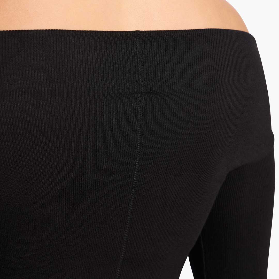 Slinky Rib Off-The-Shoulder Shirt