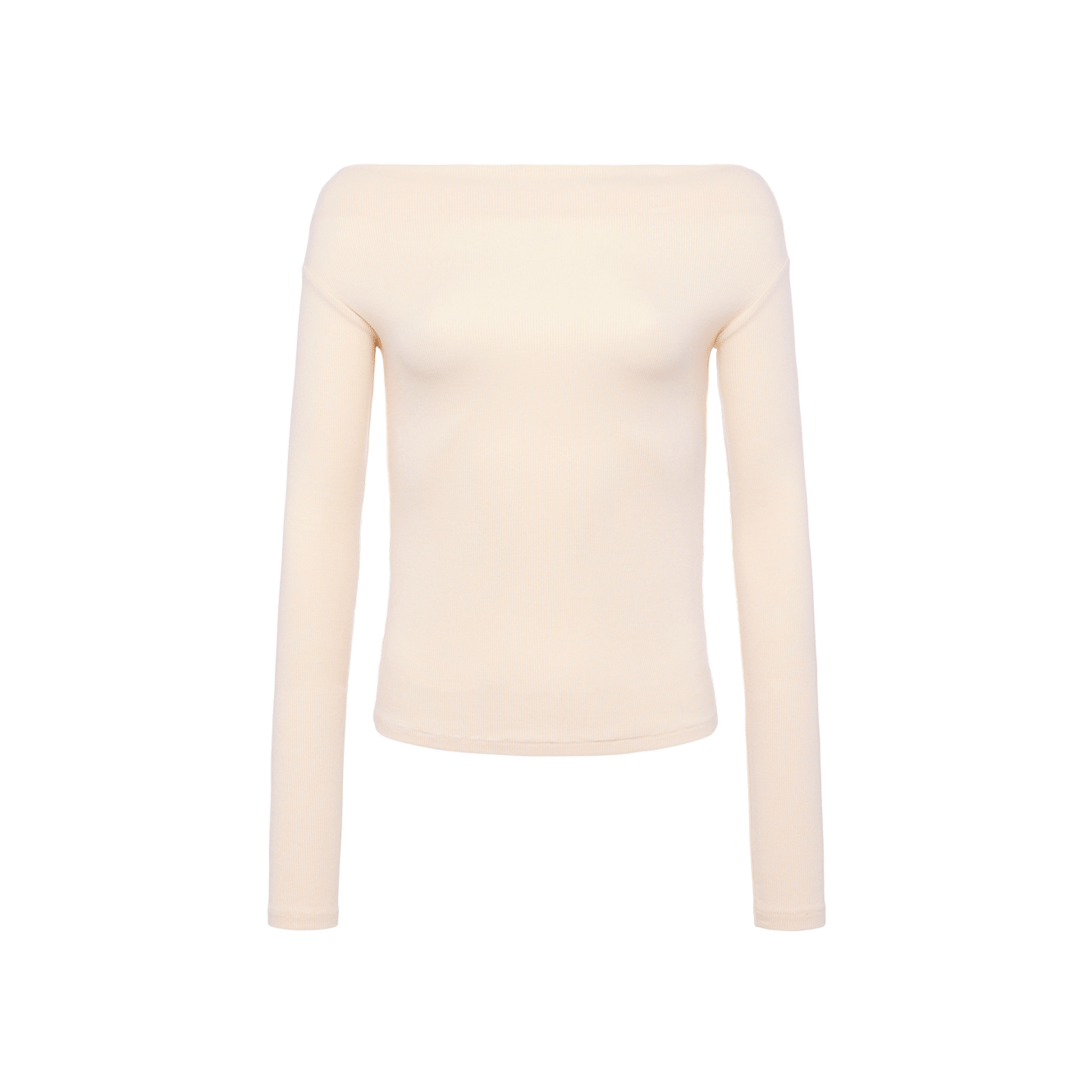 Slinky Rib Off-The-Shoulder Shirt