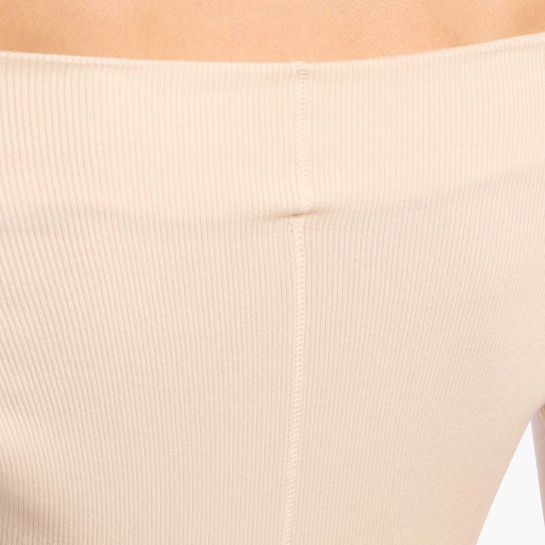 Slinky Rib Off-The-Shoulder Shirt