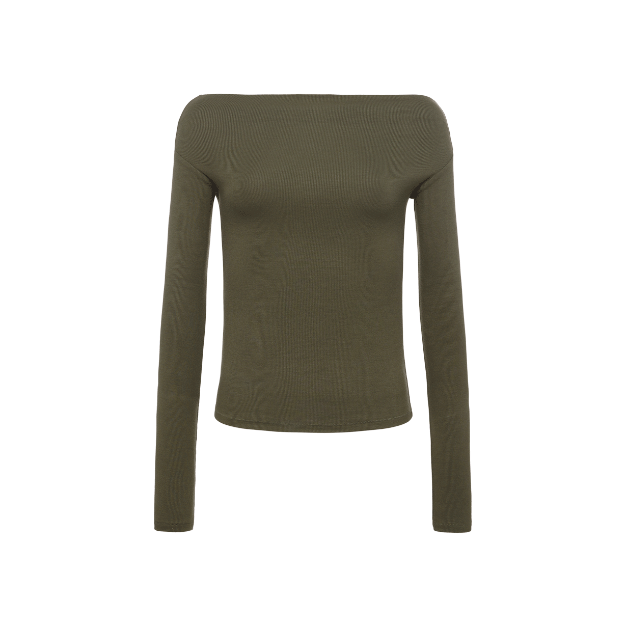 Slinky Rib Off-The-Shoulder Shirt