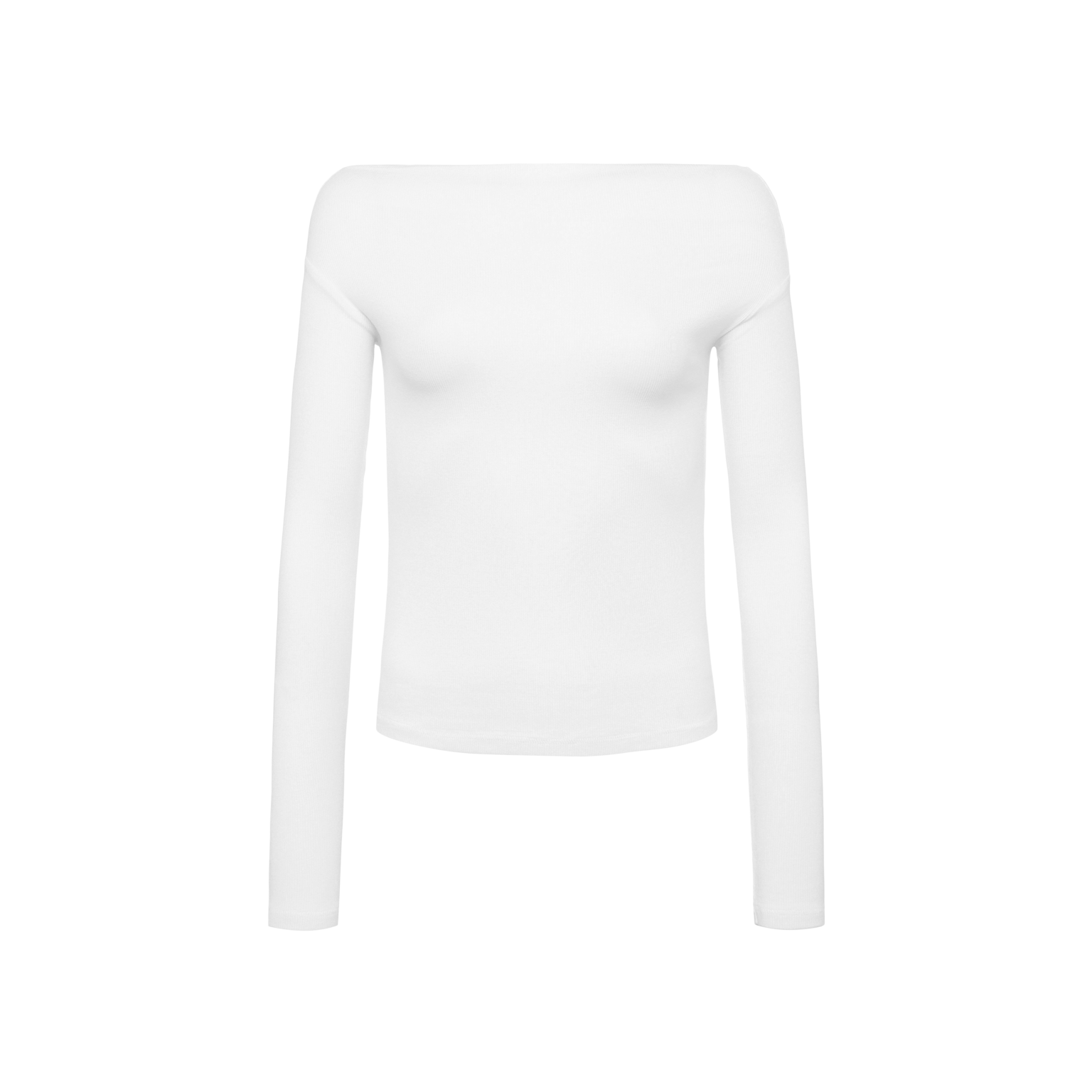 Slinky Rib Off-The-Shoulder Shirt