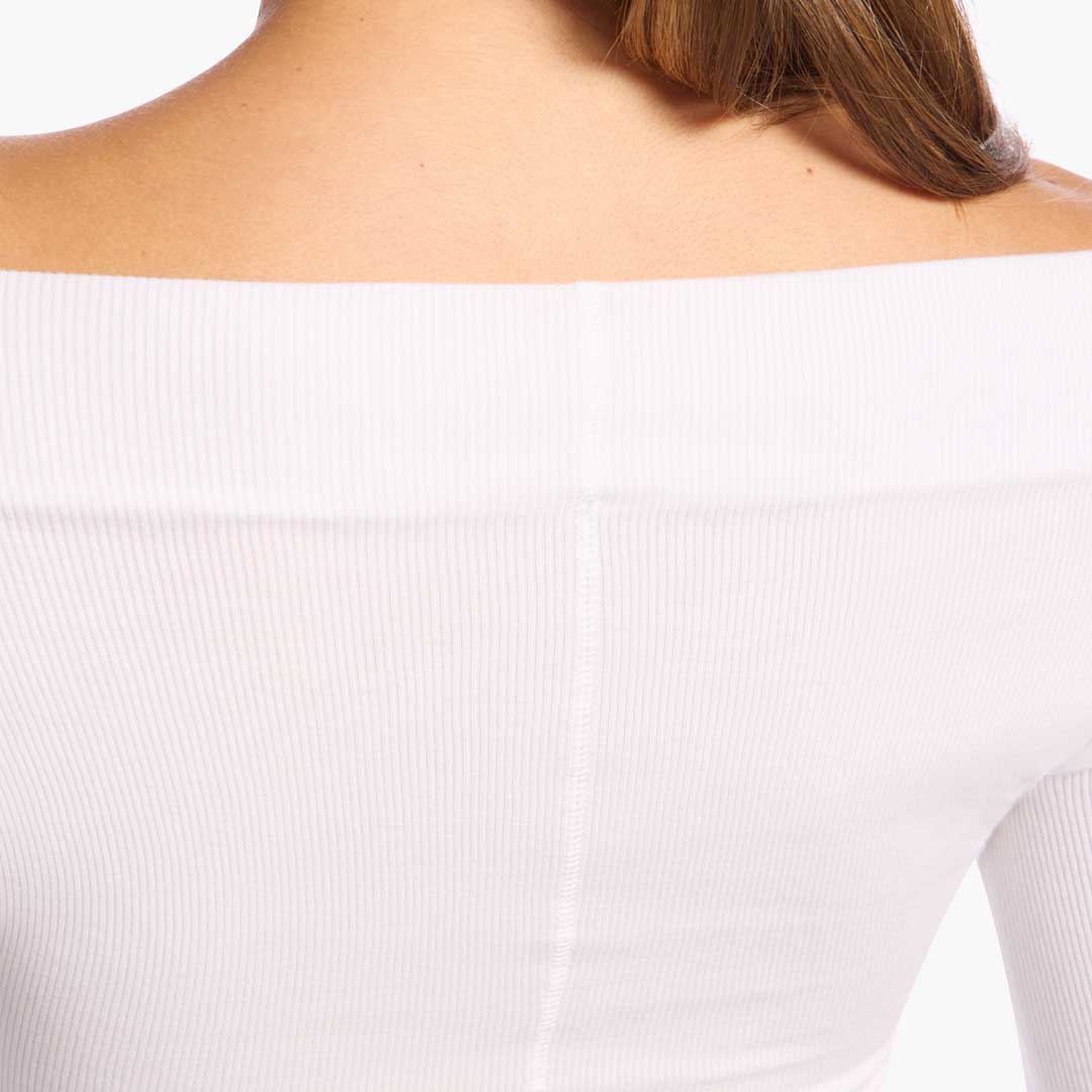 Slinky Rib Off-The-Shoulder Shirt