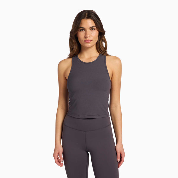トップス 40/1 RIB BIG TANK TOP BLACK / SLATE GRAY Sporty Rib Racer Tank | Graphite