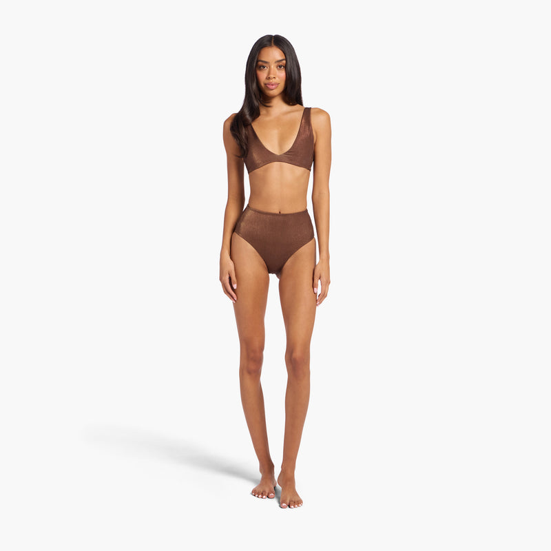 Shimmer High Waist Bikini Bottom image 
