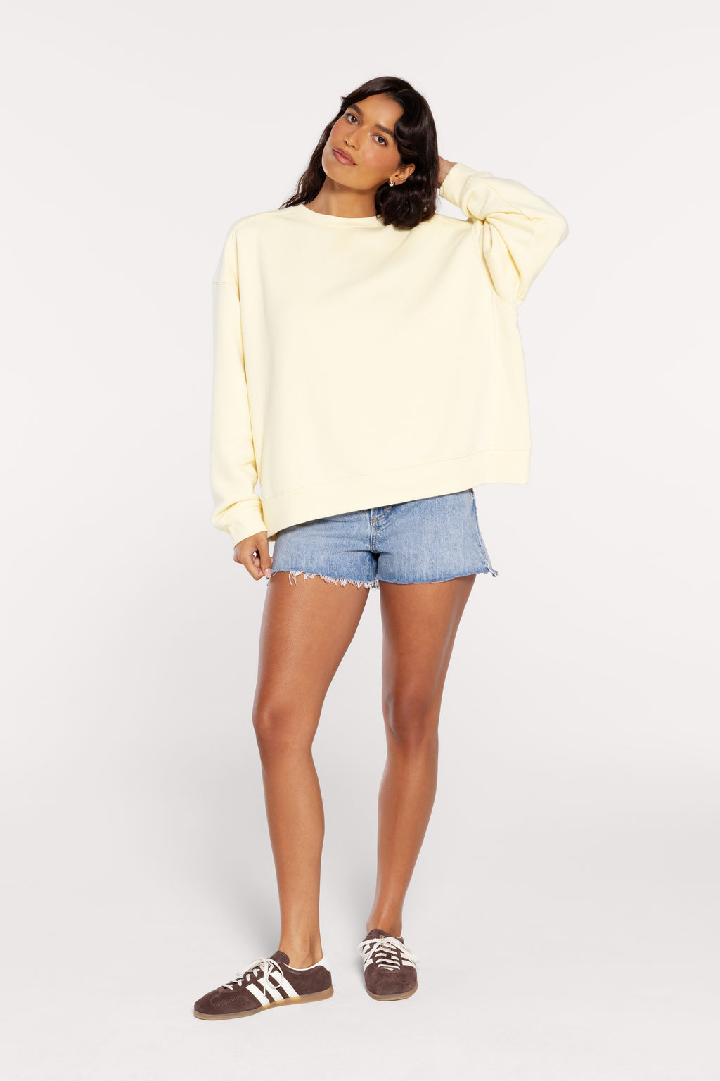 Vintage Fleece Oversized Boxy Crewneck Sweatshirt