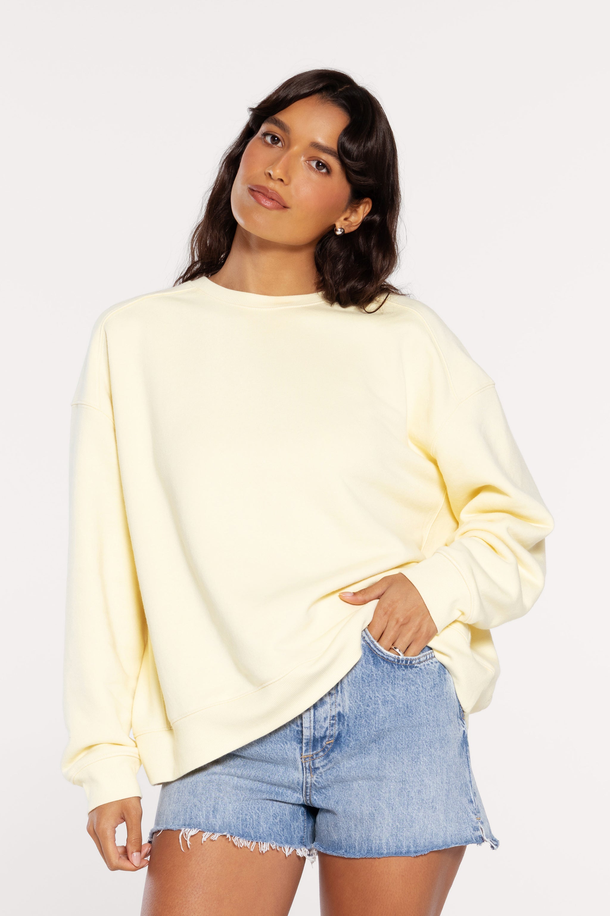 Vintage Fleece Oversized Boxy Crewneck Sweatshirt
