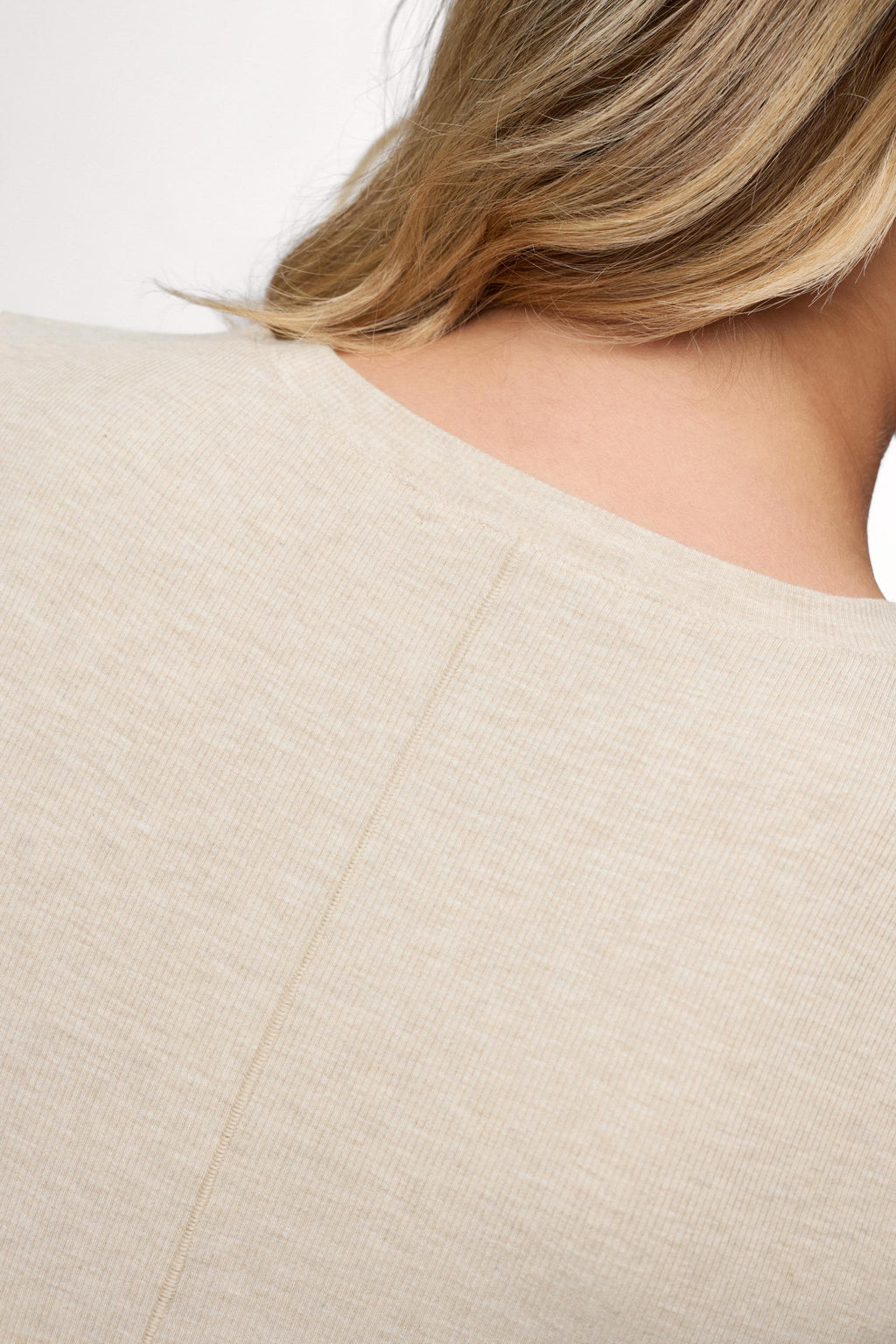 Sporty Rib Bra Tee | Heather Oat