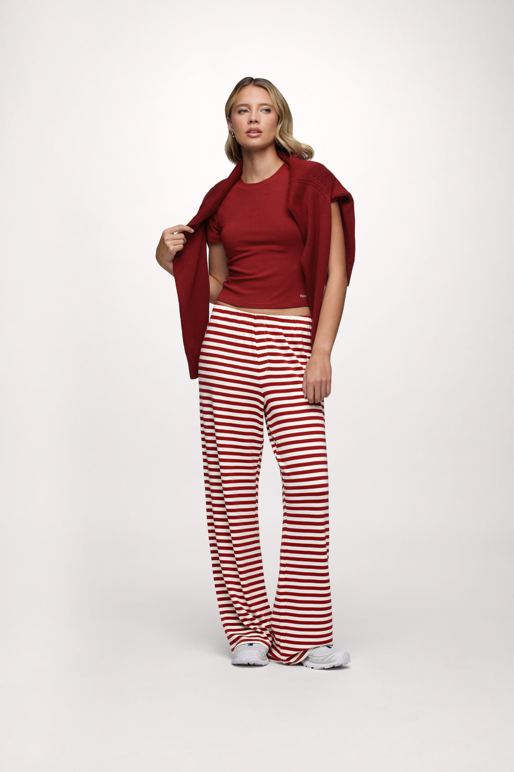 Sporty Rib Bra Tee | Scarlet