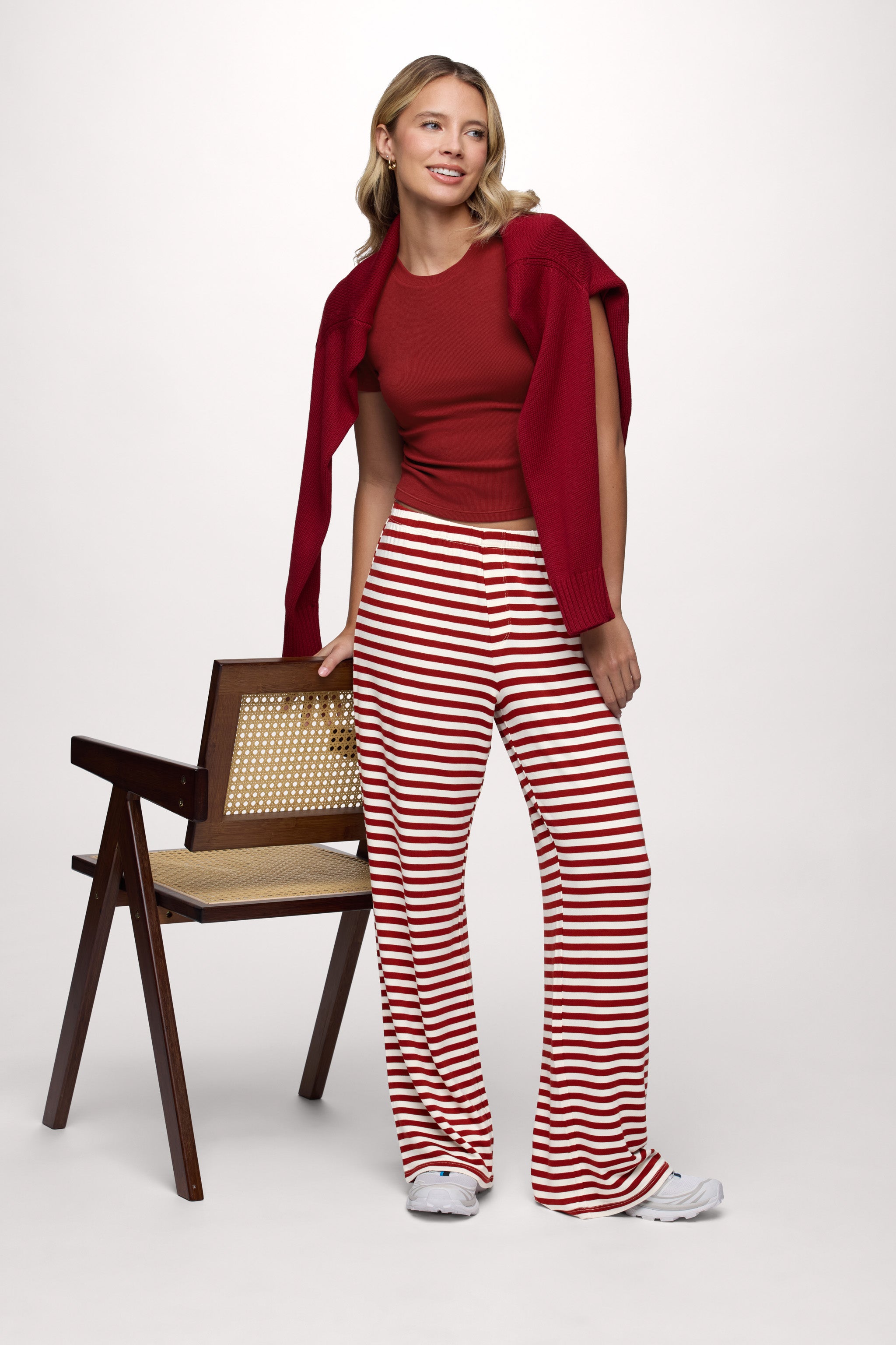 Sporty Rib Bra Tee | Scarlet