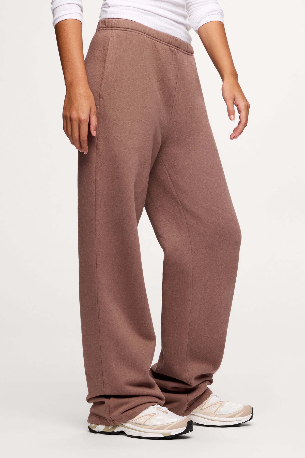 Color:Cocoa | nuuds sweatpants women wide leg fleece - relaxed fit fleece sweatpants for women