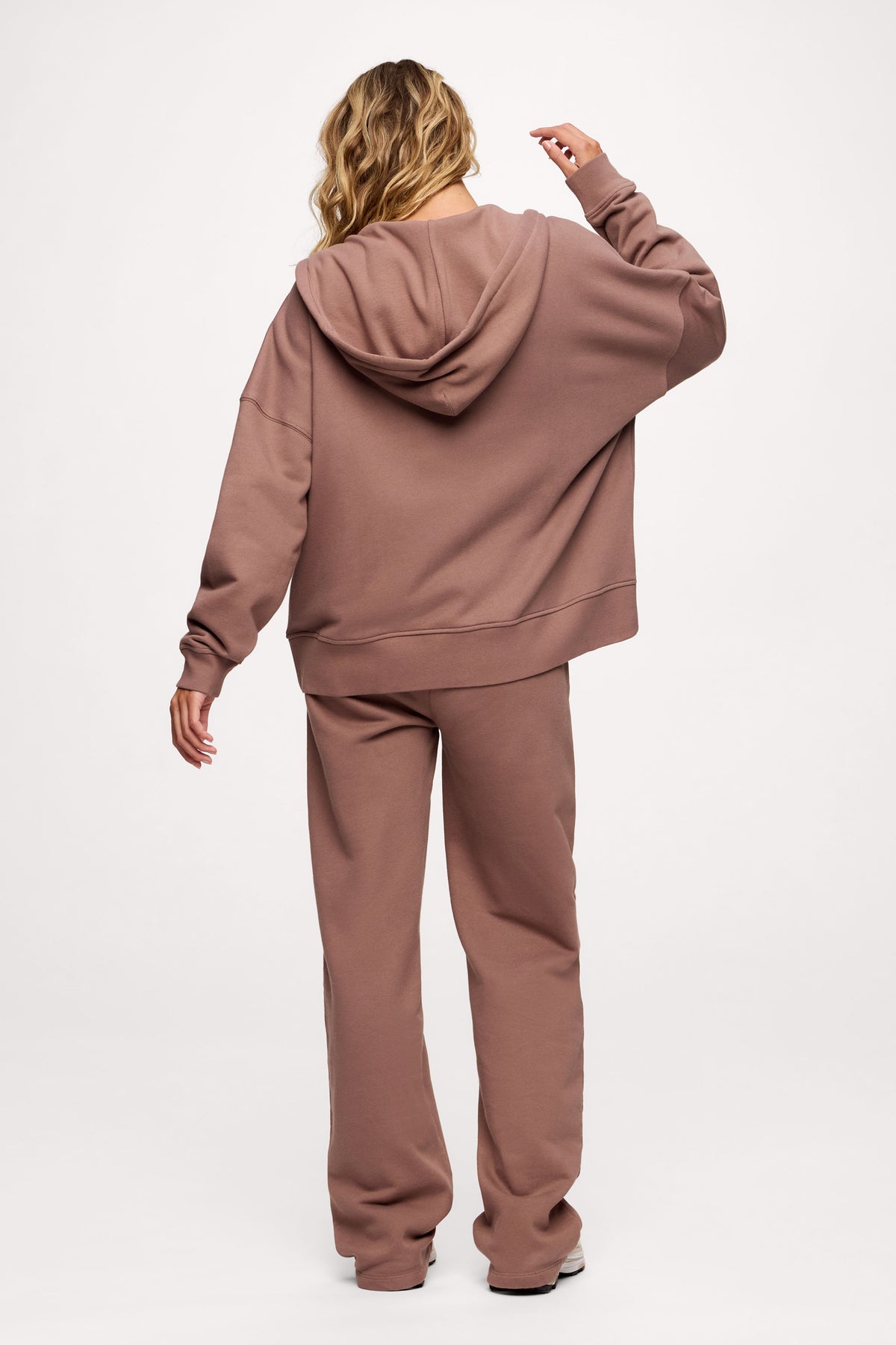 Color:Cocoa | nuuds two way zip hoodie – women’s zip up hoodie relaxed fit fleece zip jacket