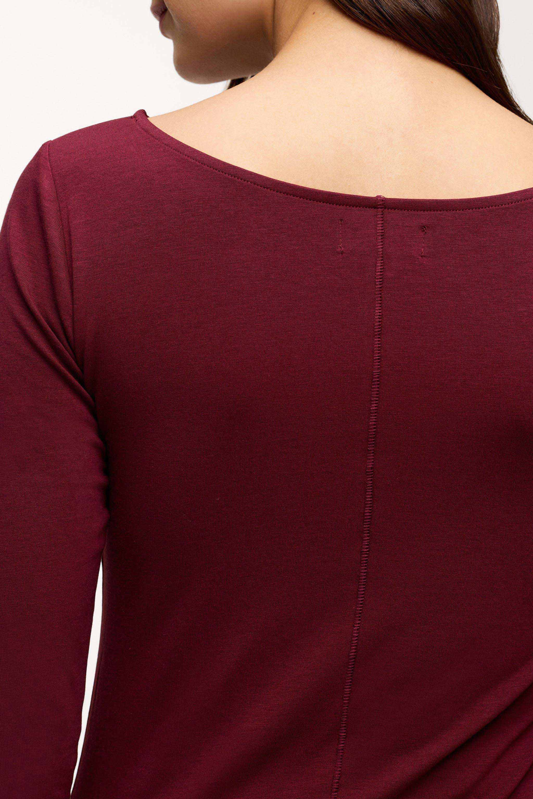 Slinky Jersey Boat Neck Long Sleeve Shirt