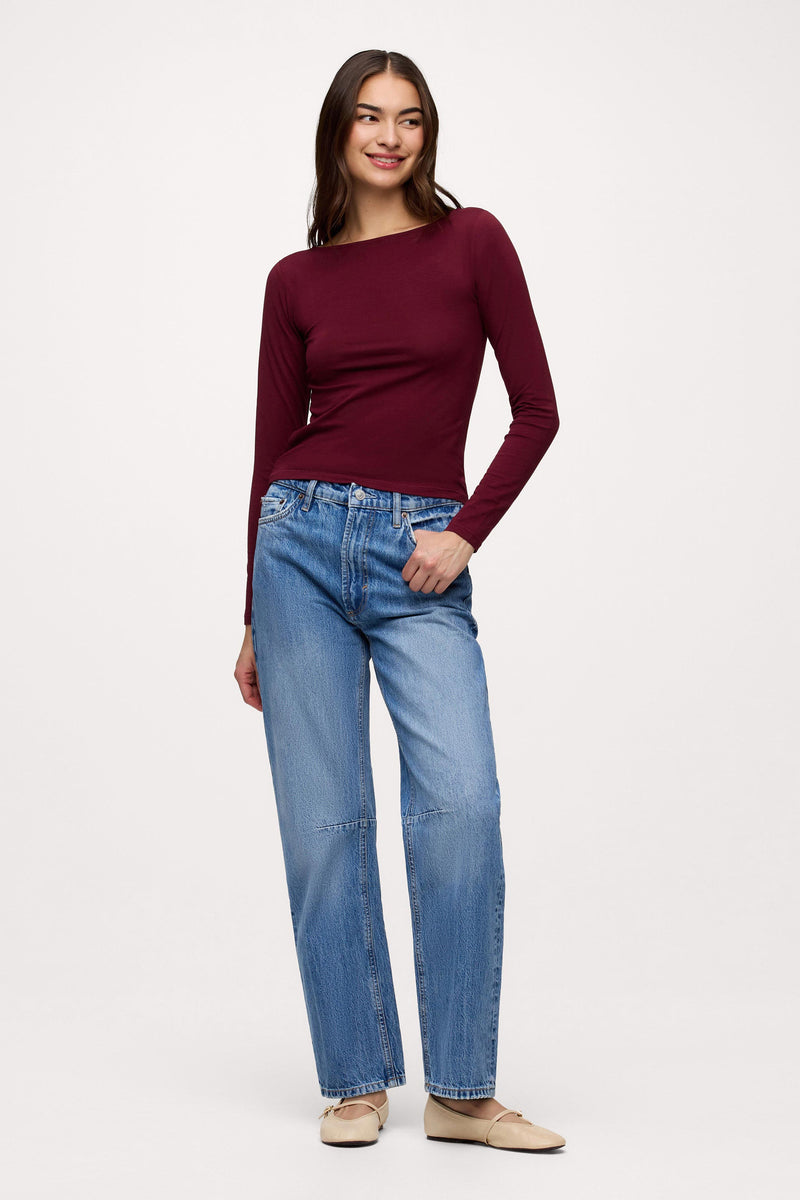 Slinky Jersey Boat Neck Long Sleeve Shirt image 