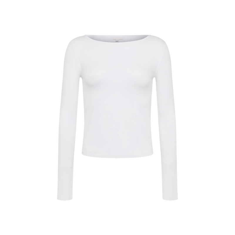 Slinky Jersey Boat Neck Long Sleeve Shirt image ghost