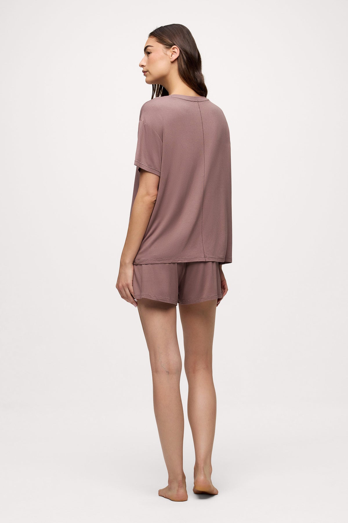 Color:Cocoa | V-Neck Pajama Tee