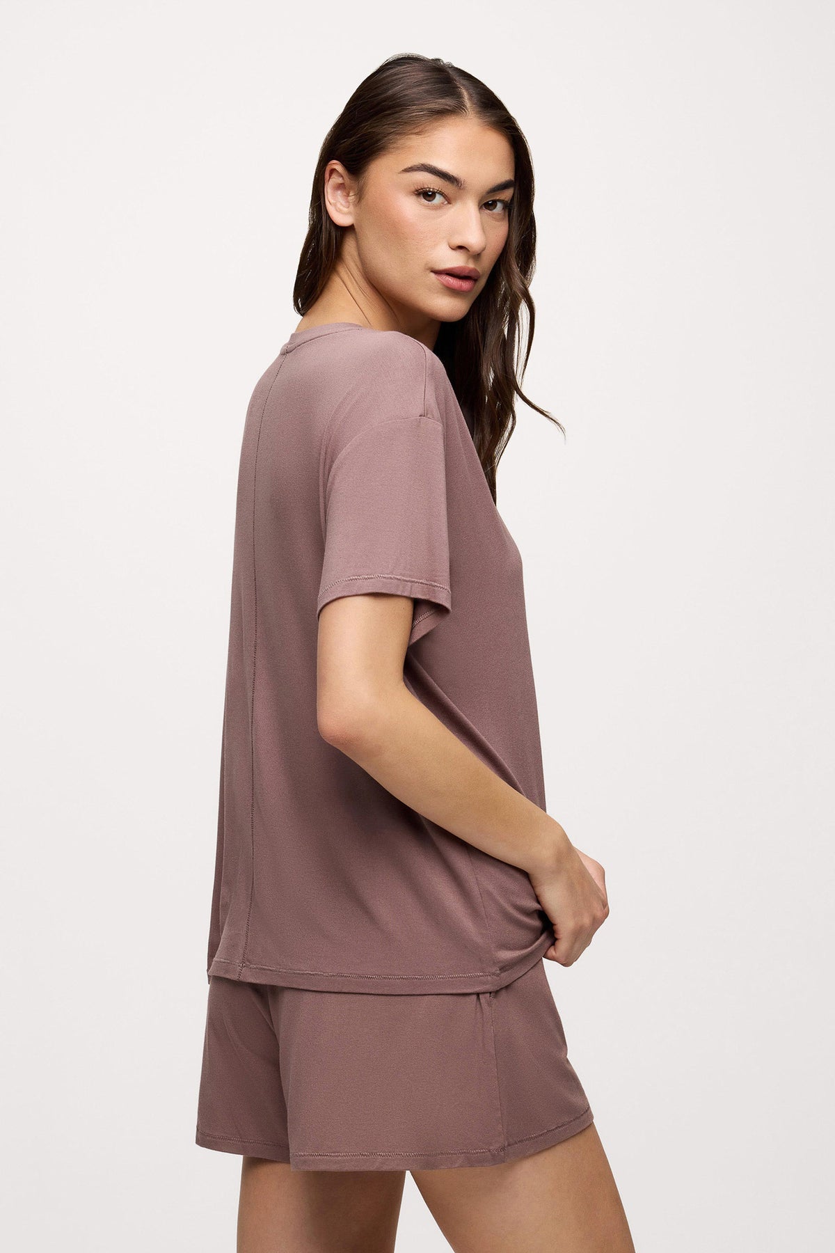Color:Cocoa | V-Neck Pajama Tee