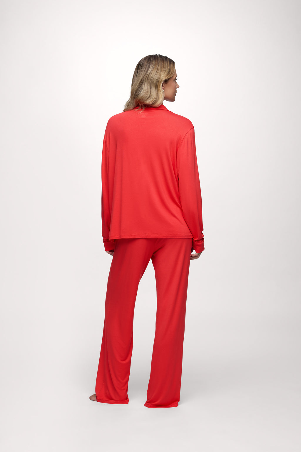 Long Sleeve Button-Up Pajama Shirt & Pajama Pant