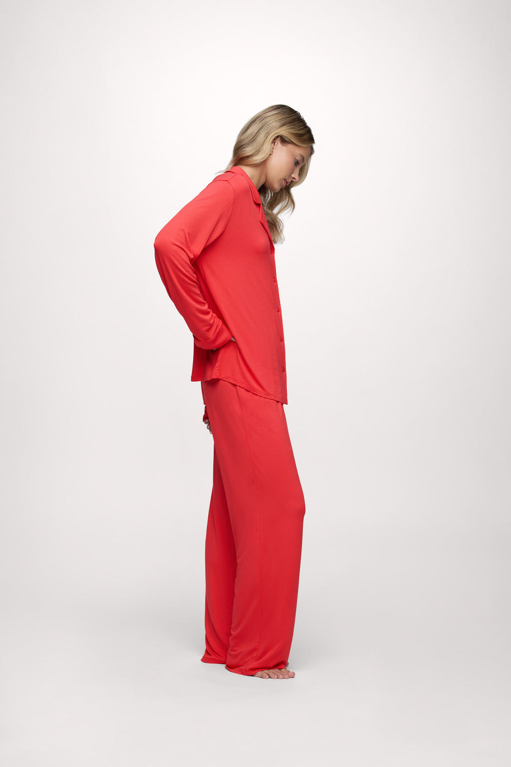 Long Sleeve Button-Up Pajama Shirt & Pajama Pant