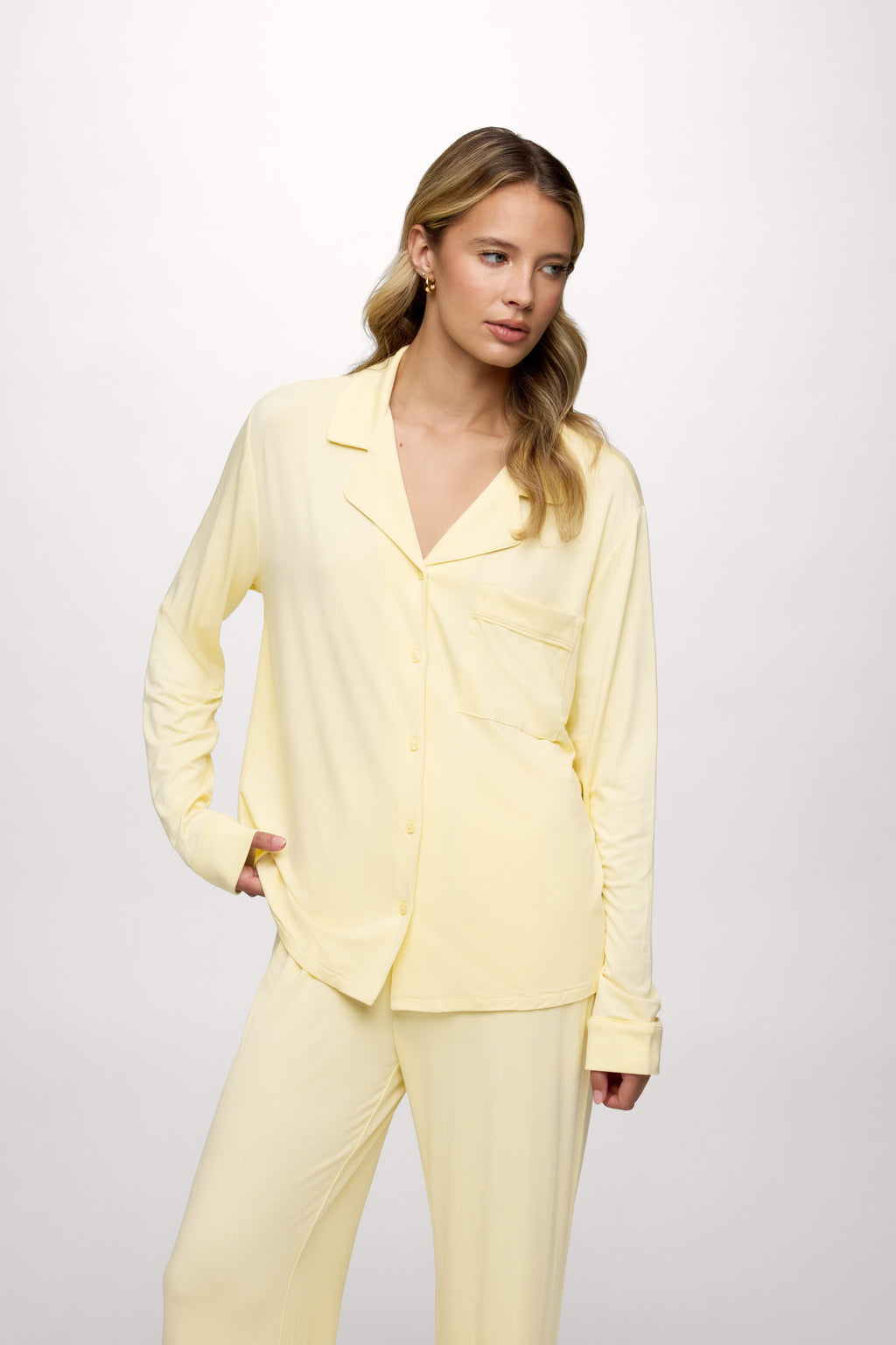 Long Sleeve Button-Up Pajama Shirt & Pajama Pant