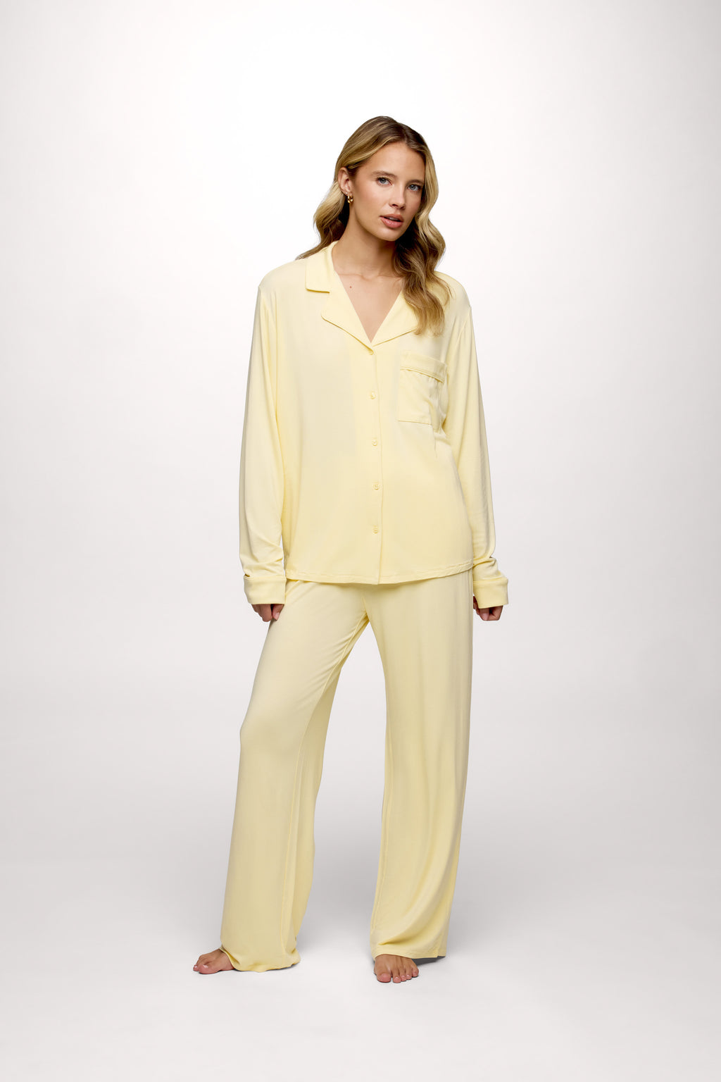 Long Sleeve Button-Up Pajama Shirt & Pajama Pant