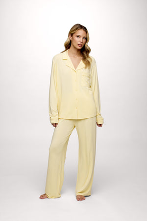 Long Sleeve Button-Up Pajama Shirt & Pajama Pant