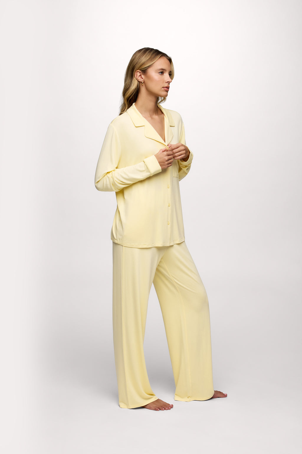 Long Sleeve Button-Up Pajama Shirt & Pajama Pant