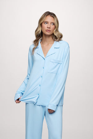 Long Sleeve Button-Up Pajama Shirt & Pajama Pant