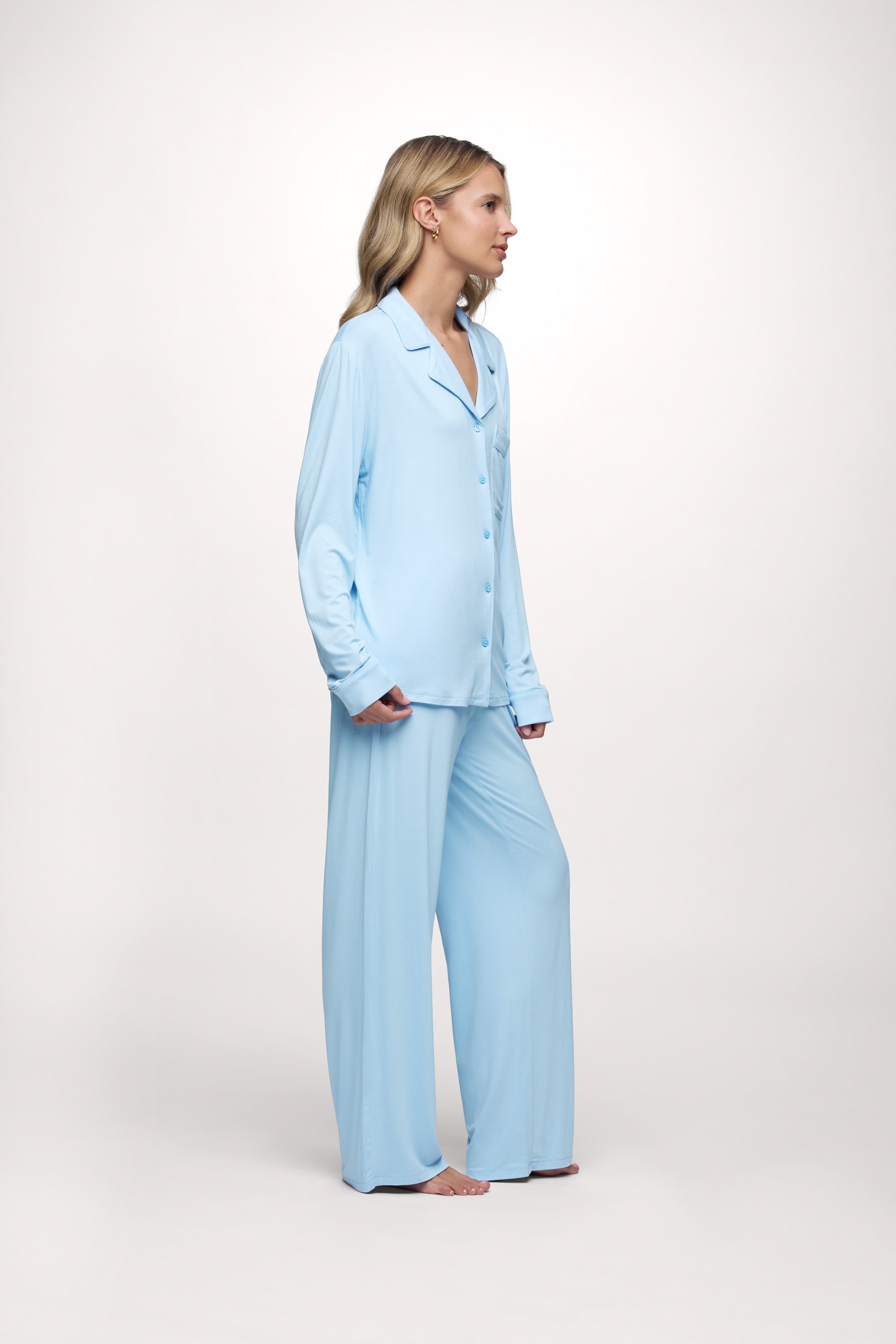 Long Sleeve Button-Up Pajama Shirt & Pajama Pant
