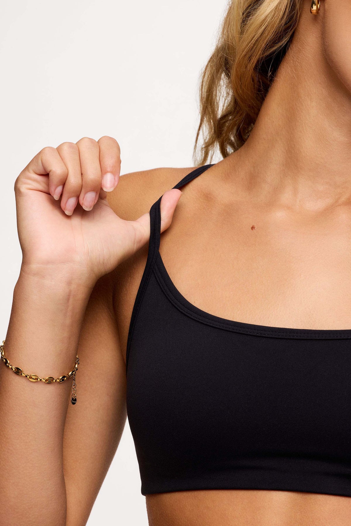 Color:Black | nuuds medium-support sports bra - women’s padded bra with racerback