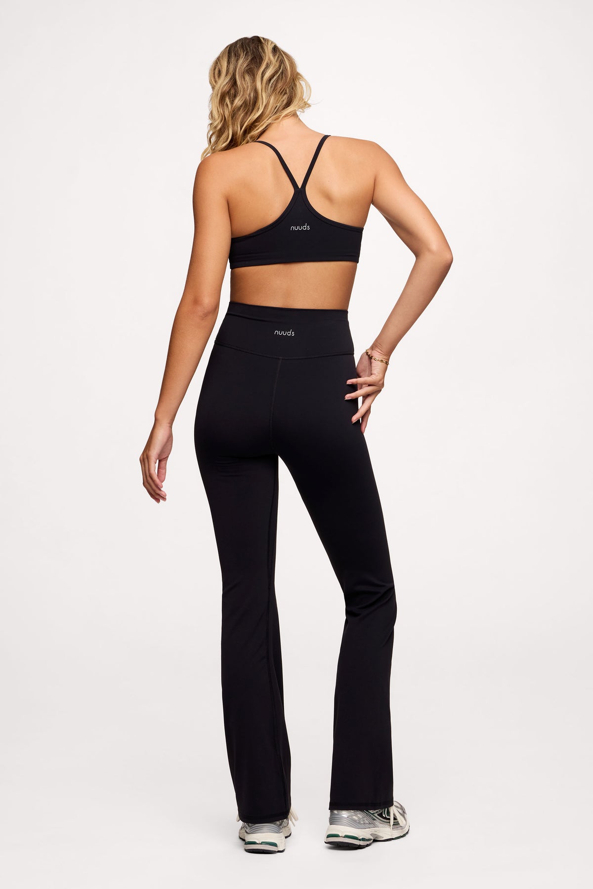 Color:Black | nuuds medium-support sports bra - women’s padded bra with racerback