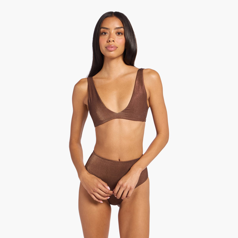 Shimmer Plunge Bikini Top image 