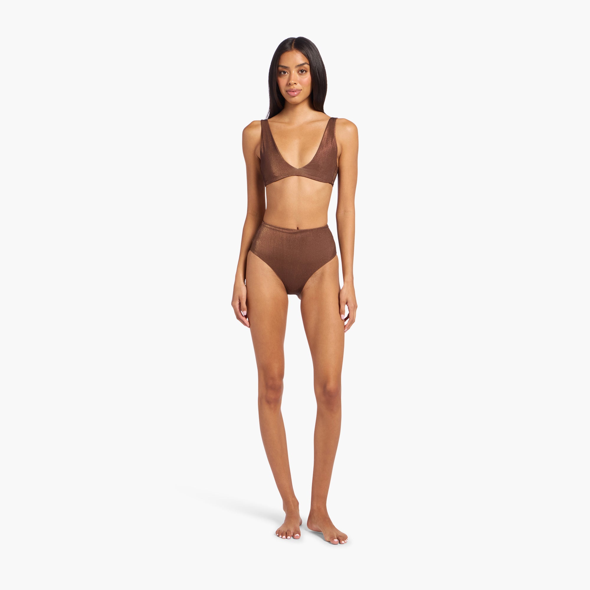 Shimmer Plunge Bikini Top