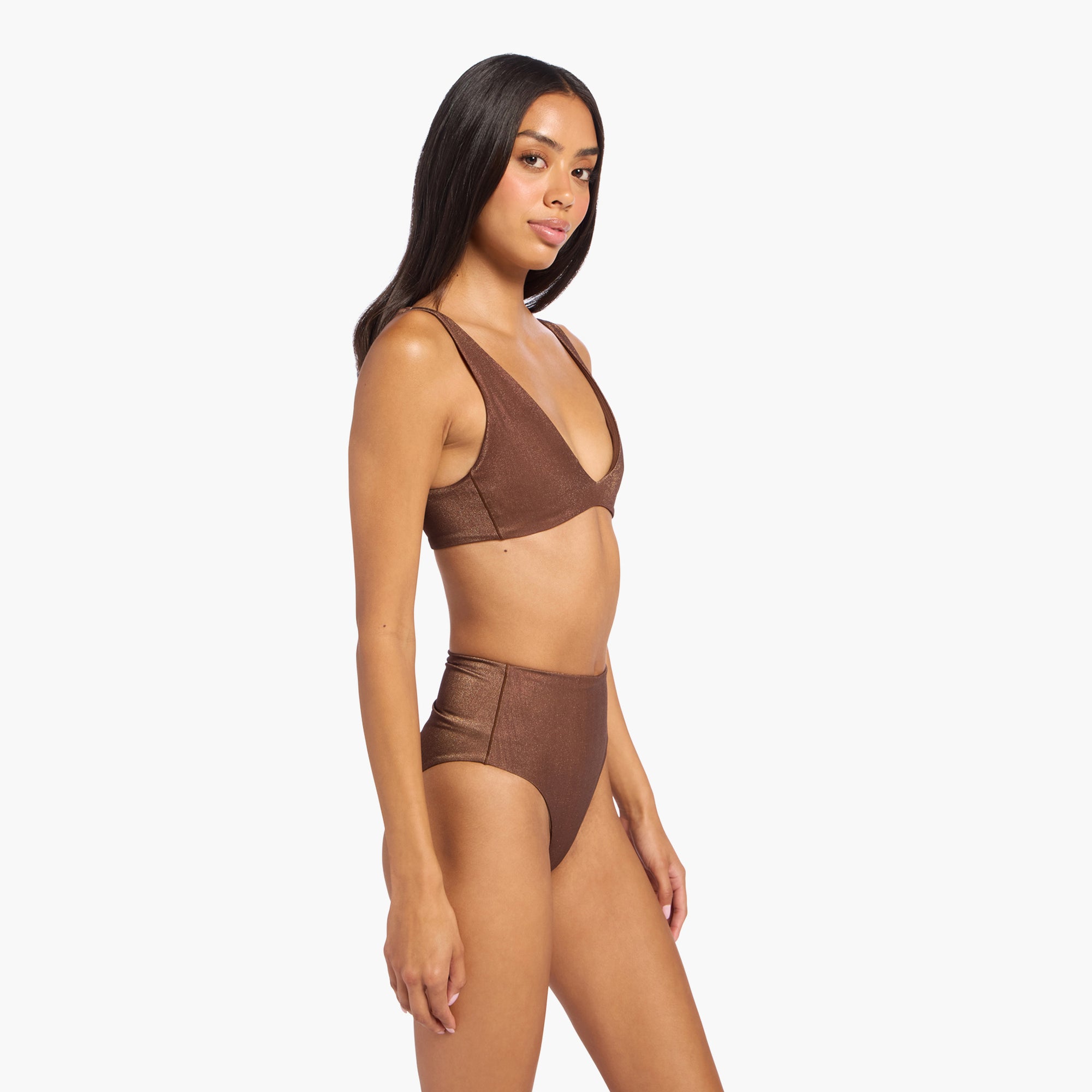 Shimmer Plunge Bikini Top