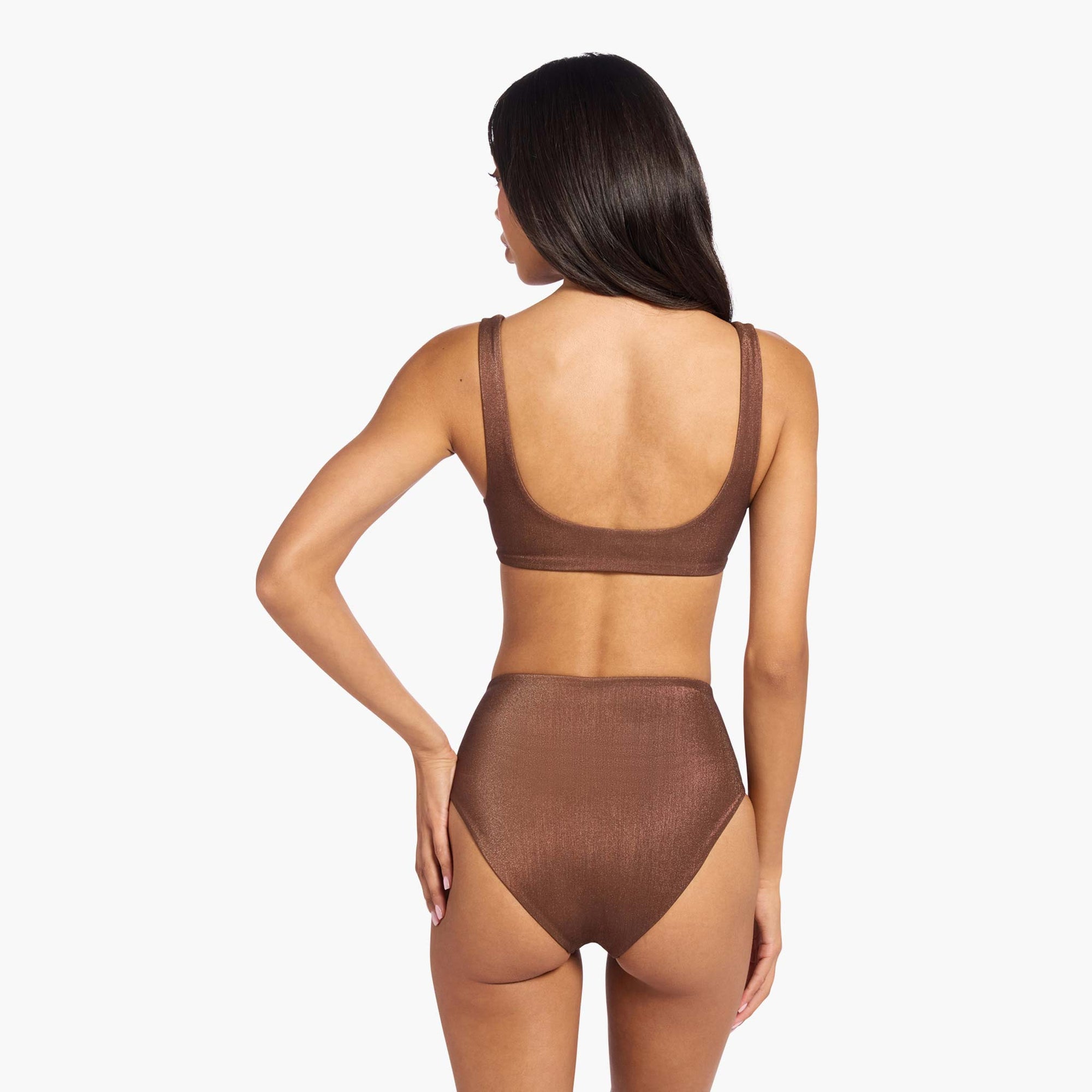 Shimmer Plunge Bikini Top