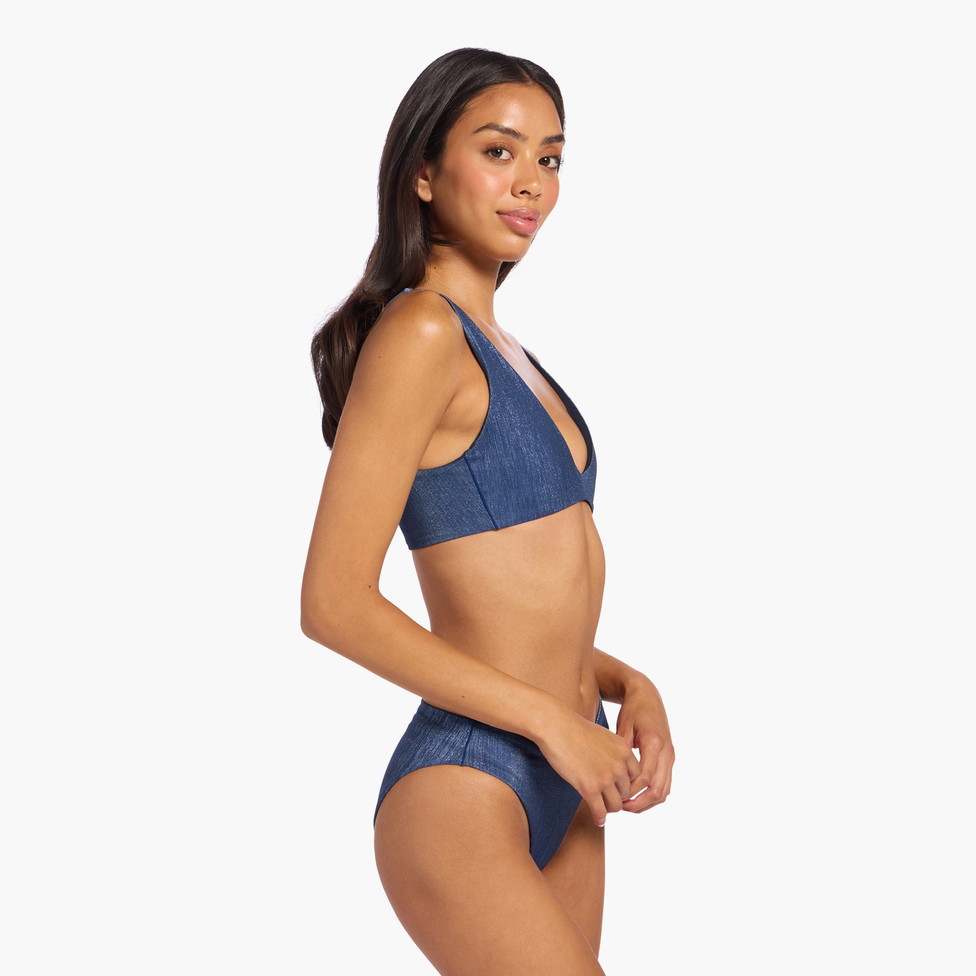 Shimmer Plunge Bikini Top