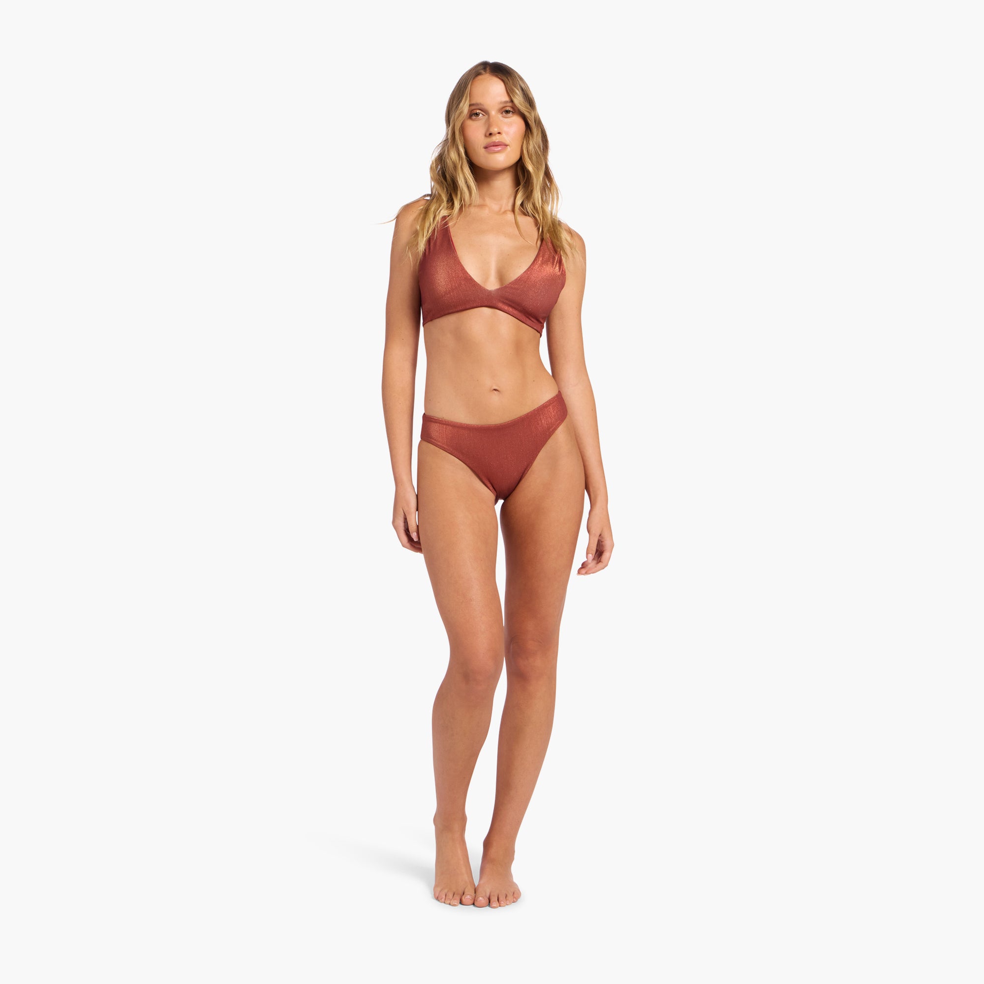 Shimmer Plunge Bikini Top
