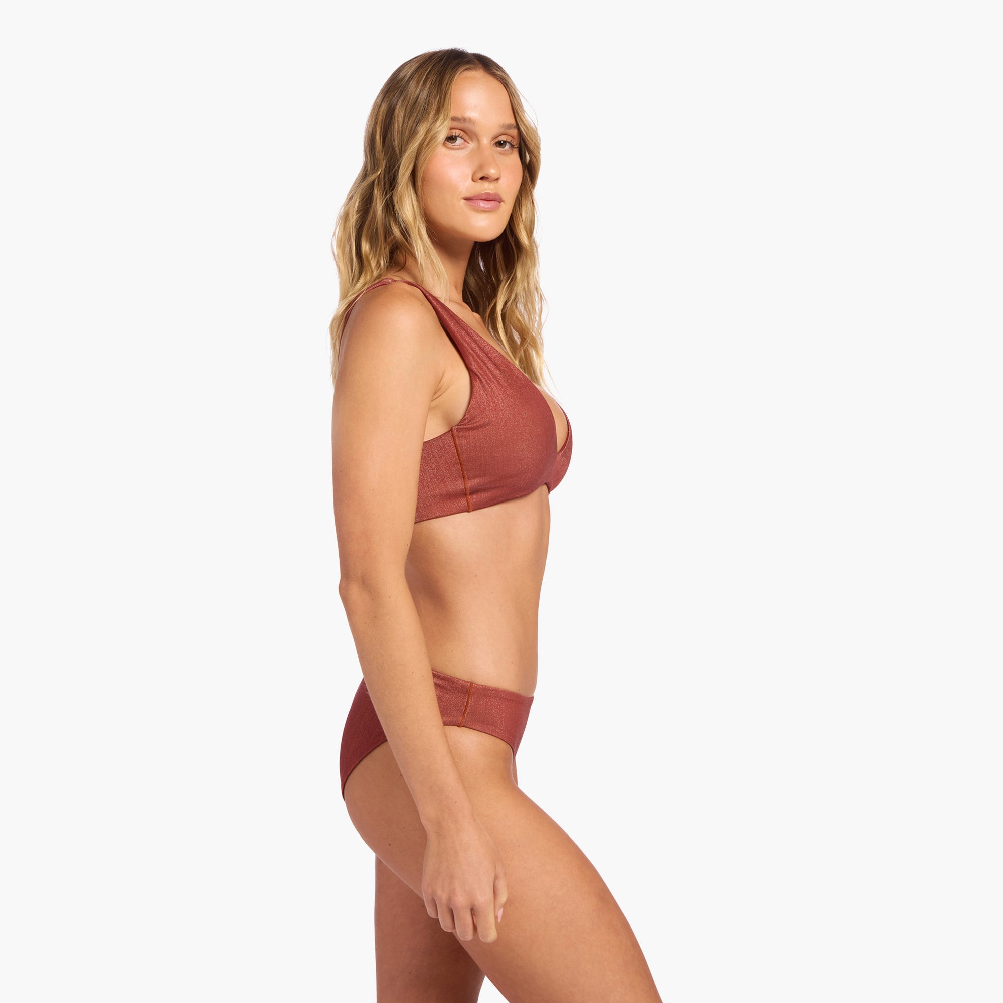 Shimmer Plunge Bikini Top