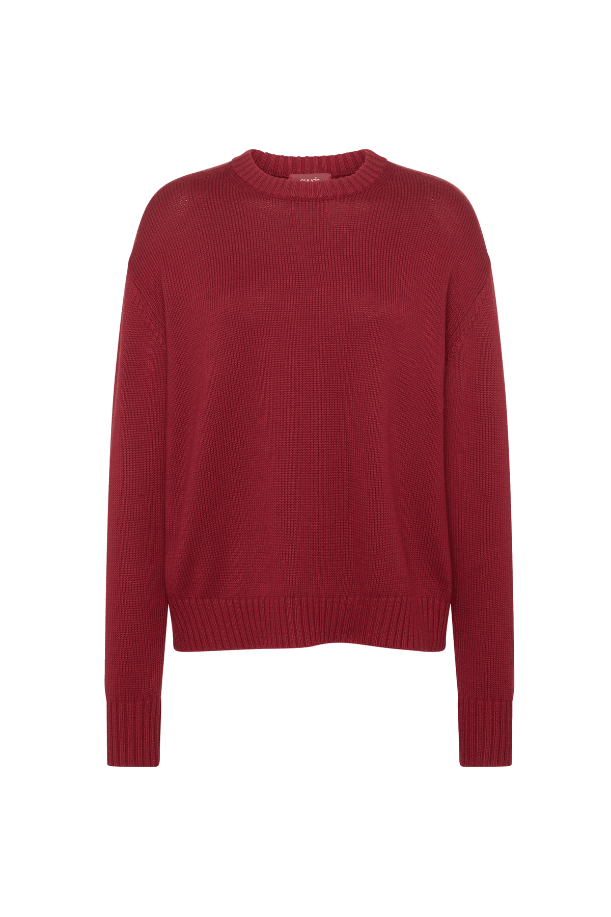 Color:Scarlet | Cotton Crew Sweater