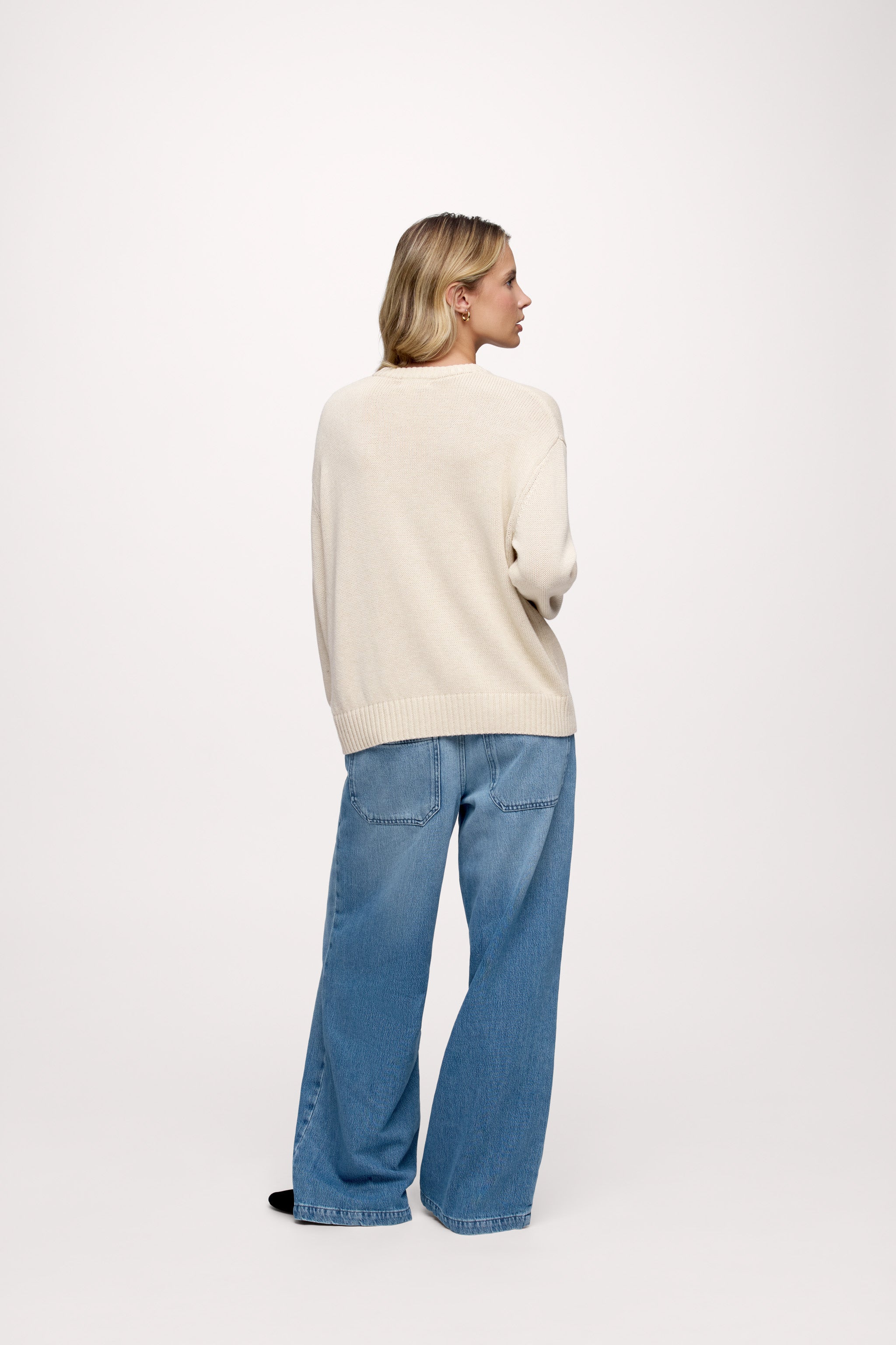 Cotton Crew Sweater | Heather Oat