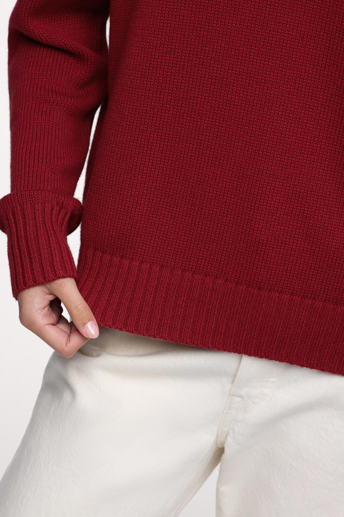 Color:Scarlet | Cotton Crew Sweater