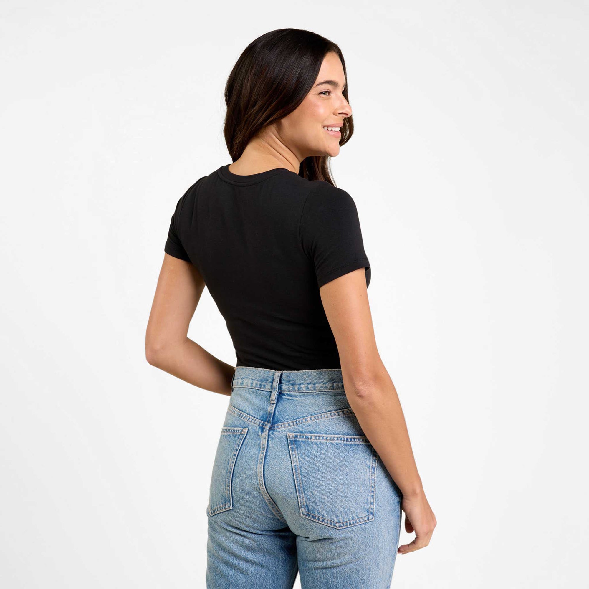 Cotton Stretch Short Sleeve Crewneck Bodysuit