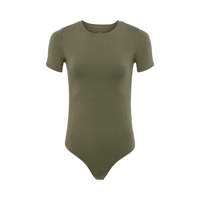 Cotton Stretch Short Sleeve Crewneck Bodysuit