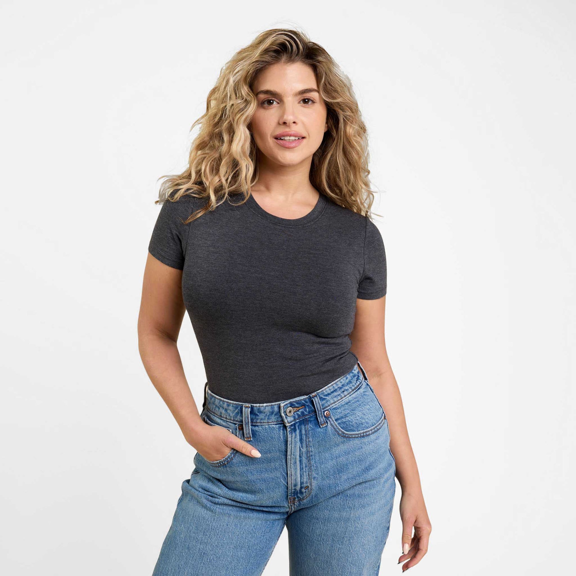 Cotton Stretch Short Sleeve Crewneck Bodysuit