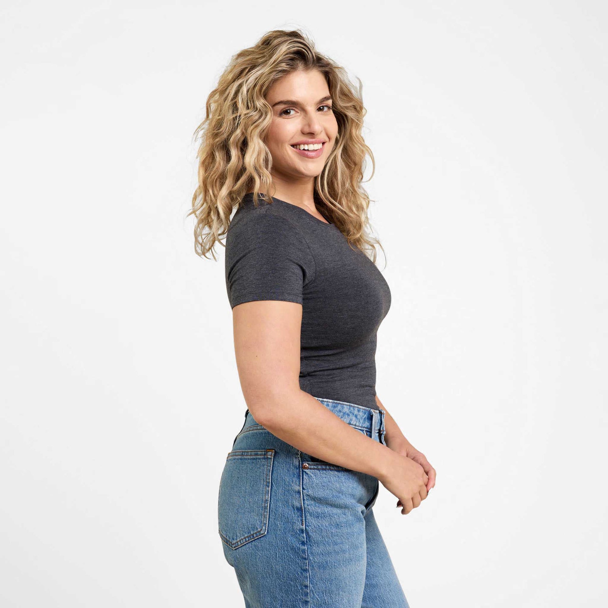 Cotton Stretch Short Sleeve Crewneck Bodysuit