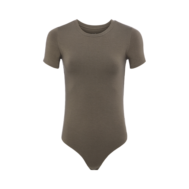 Cotton Stretch Short Sleeve Crewneck Bodysuit