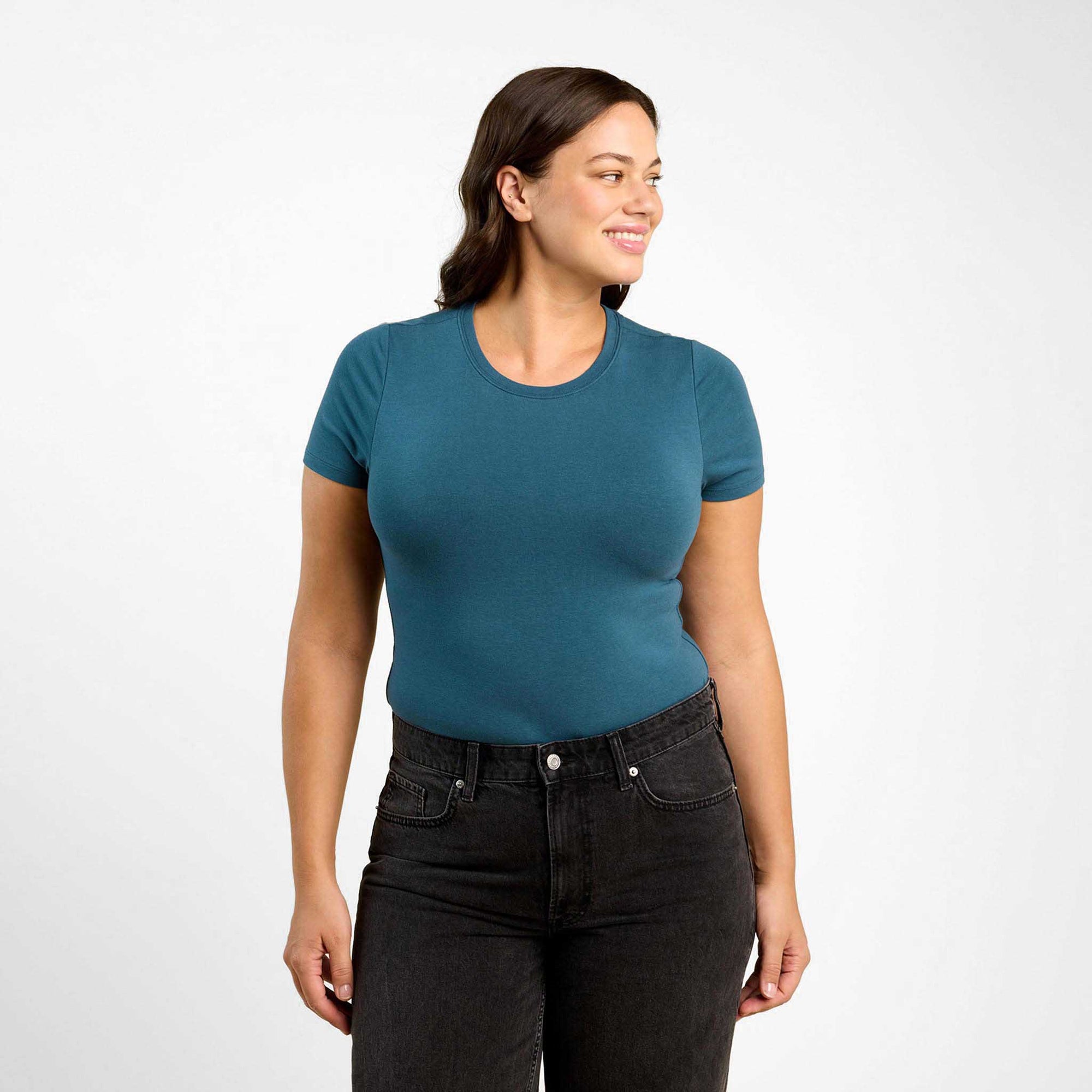 Cotton Stretch Short Sleeve Crewneck Bodysuit