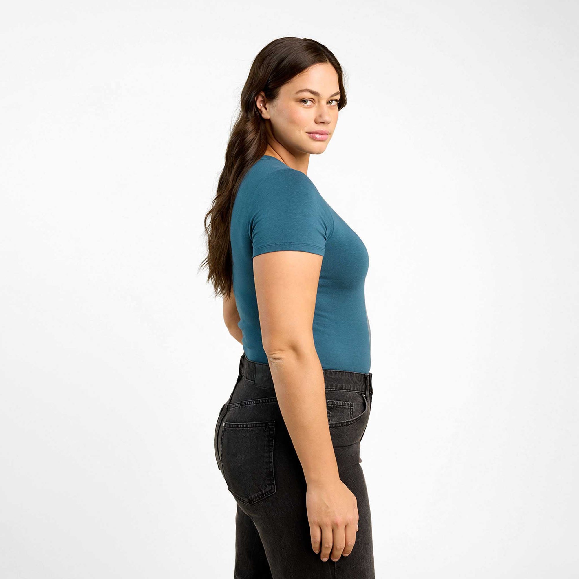 Cotton Stretch Short Sleeve Crewneck Bodysuit