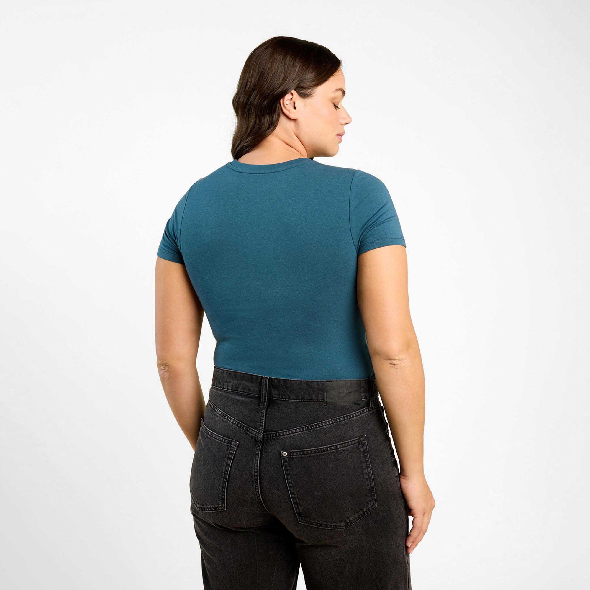 Cotton Stretch Short Sleeve Crewneck Bodysuit